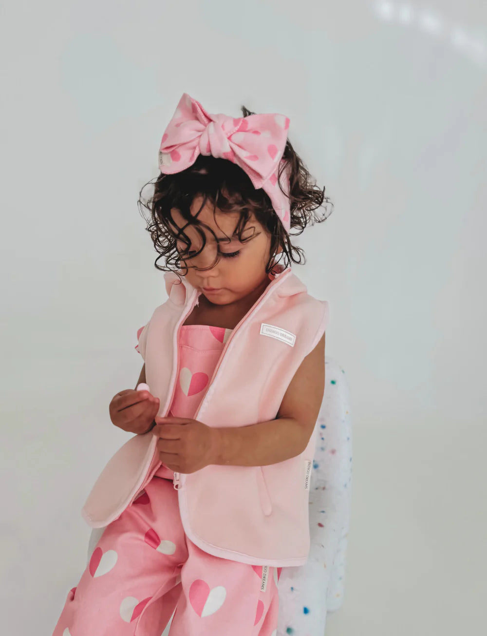 Hooded Vest Baby Pink