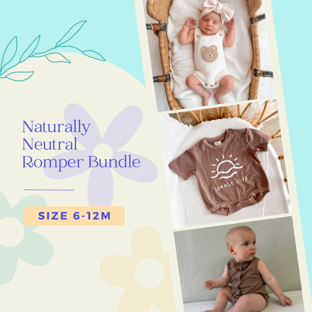 Naturally Neutral Romper Bundle Size 6-12m - Milz & Madz