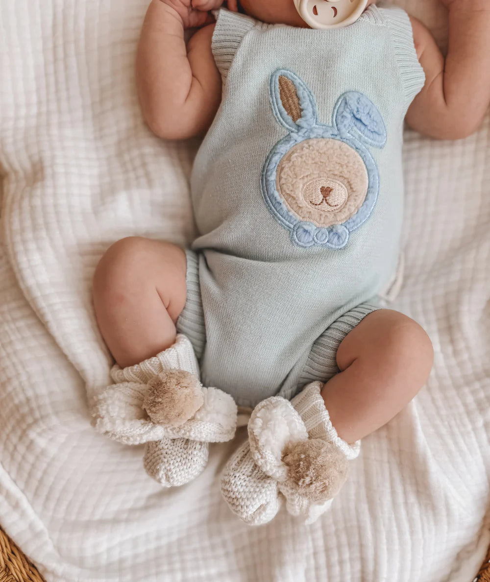 Sherpa Bunny Booties Oat