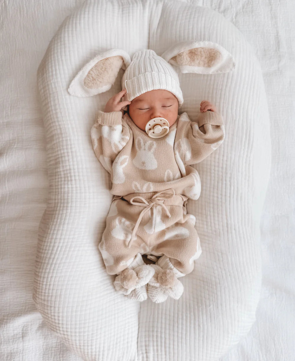 Sherpa Bunny Beanie Oat