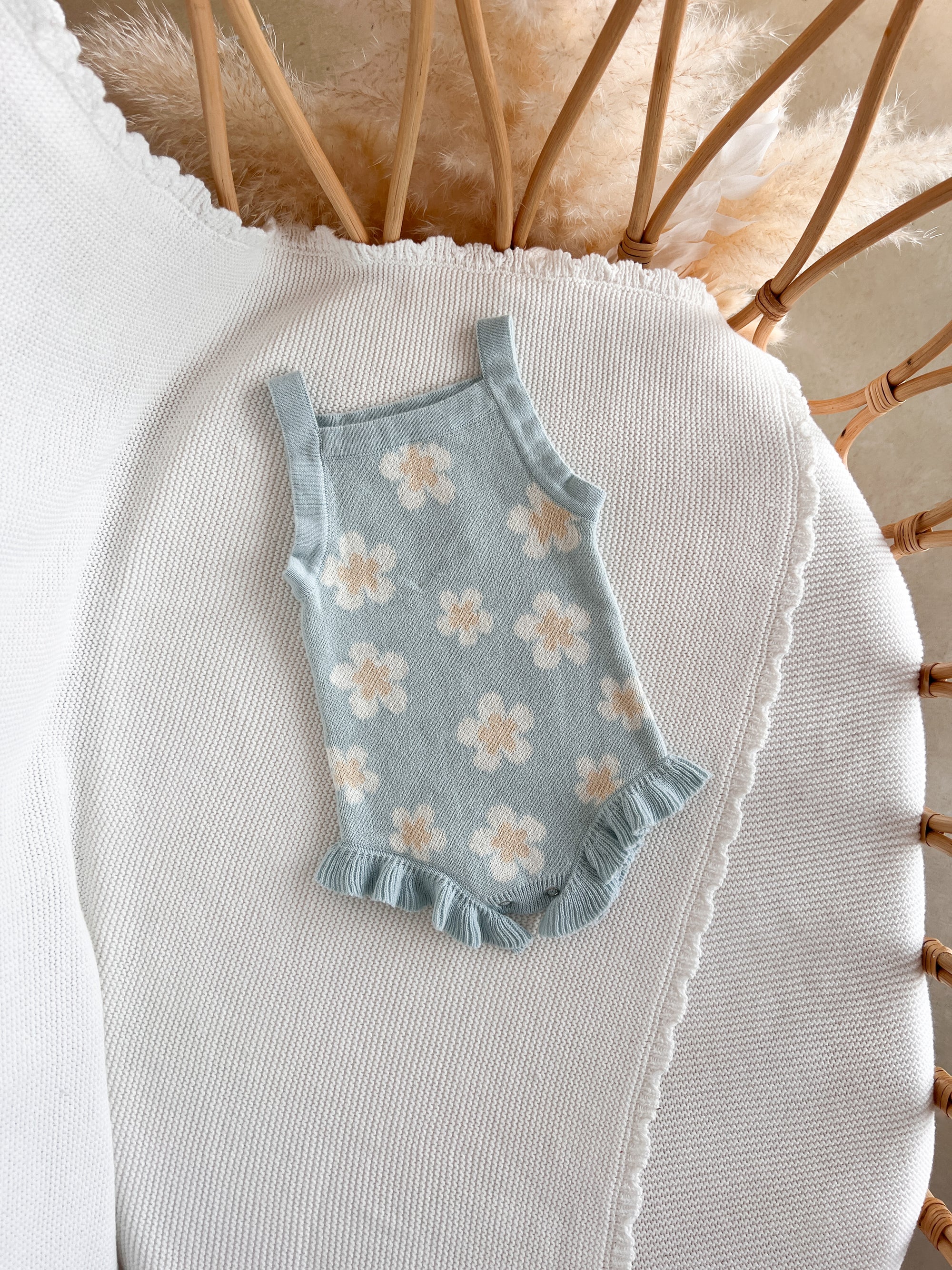 Blue Daisy Knit Playsuit - Milz & Madz