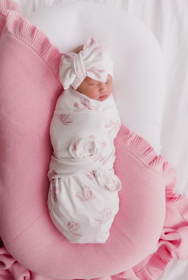 Pink Butterflies Swaddle & Topknot Set - Milz & Madz