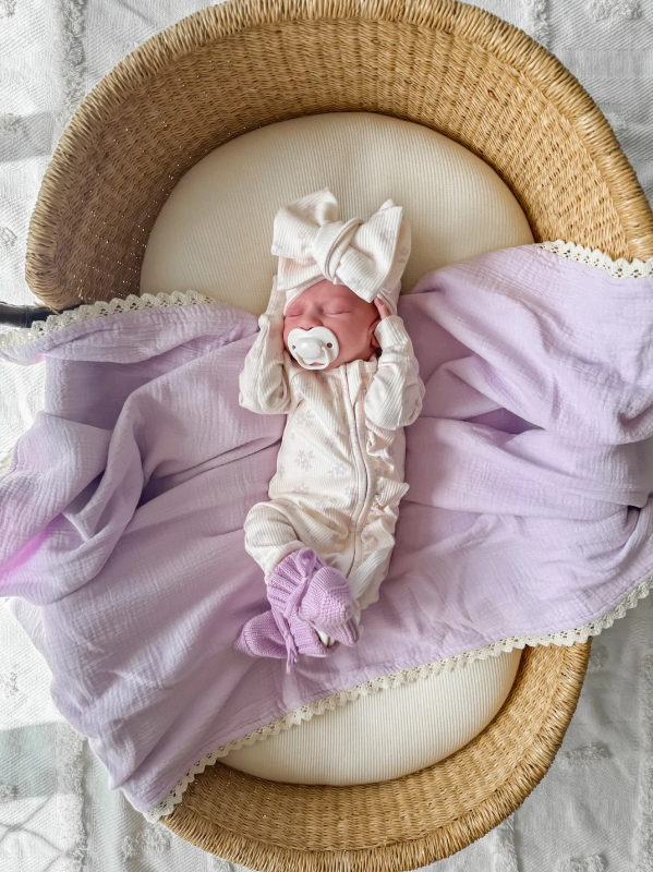 Daisy Rib Lilac Frill Zip Romper - Milz & Madz