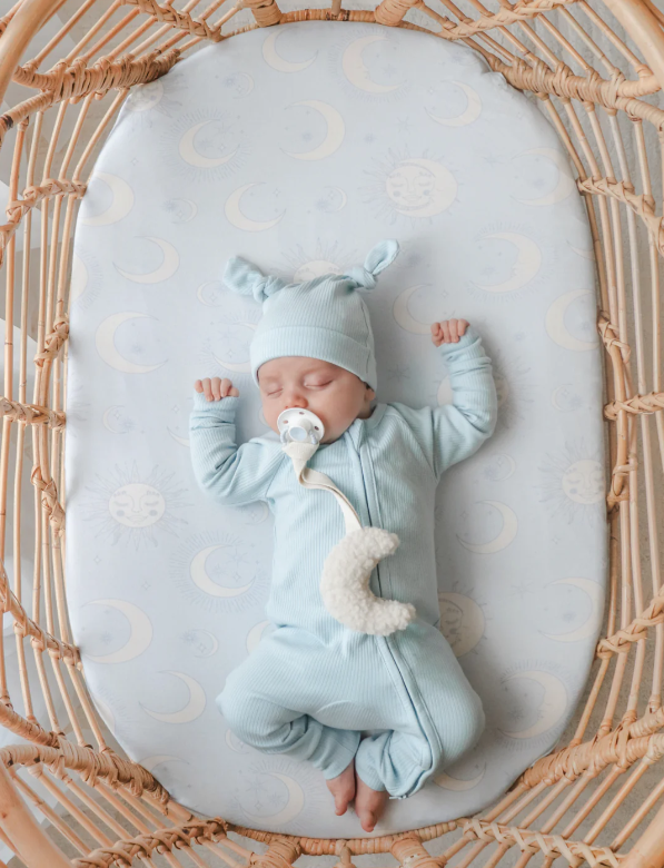 Baby Blue Rib Zip Romper - Milz & Madz