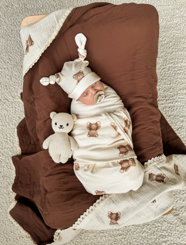 Teddies Swaddle & Beanie Set - Milz & Madz