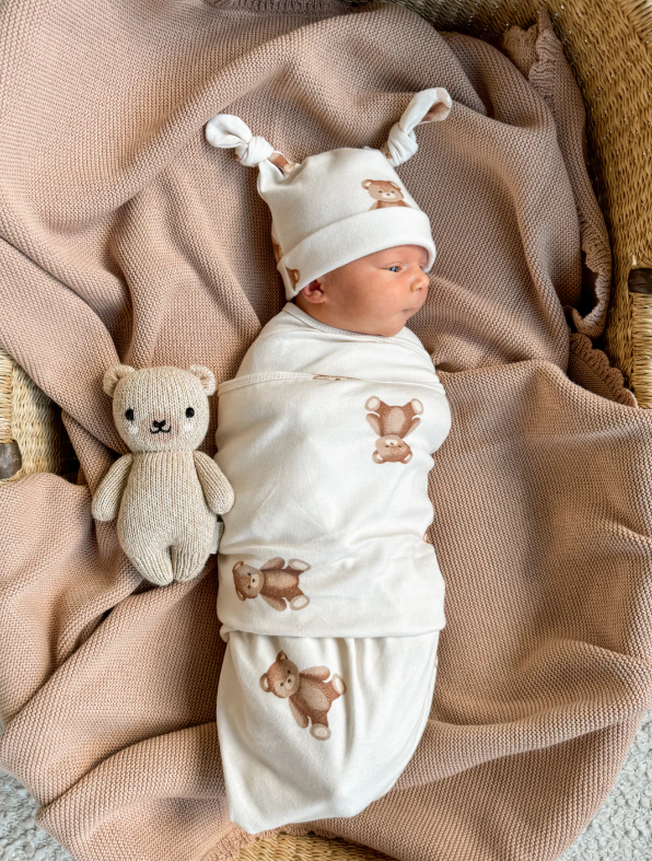 Teddies Swaddle & Beanie Set - Milz & Madz