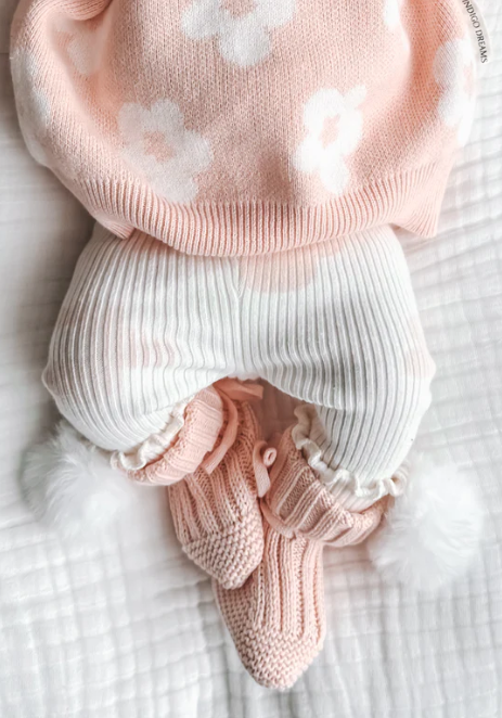 Soft Pink Pom Booties - Milz & Madz