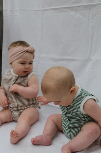 Chocolate Striped Singlet Romper - Milz & Madz