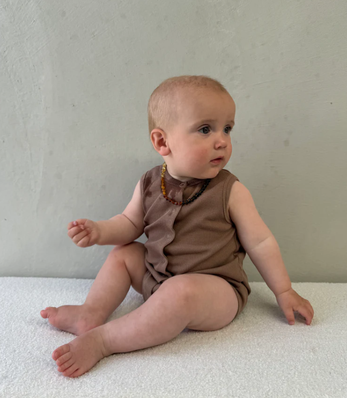 Basics Ribbed Romper Chocolate - Milz & Madz